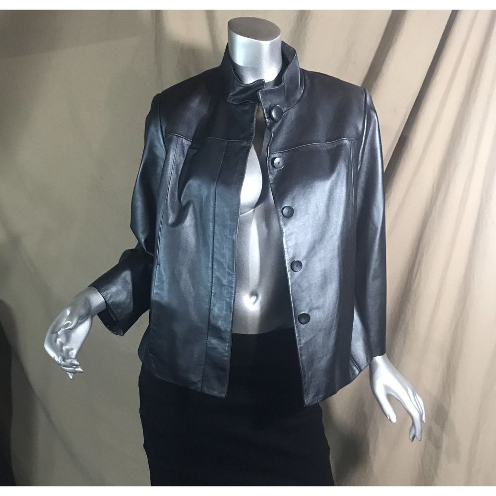 Pendleton Women's Medium Black Leather Jacket Cla… - image 2